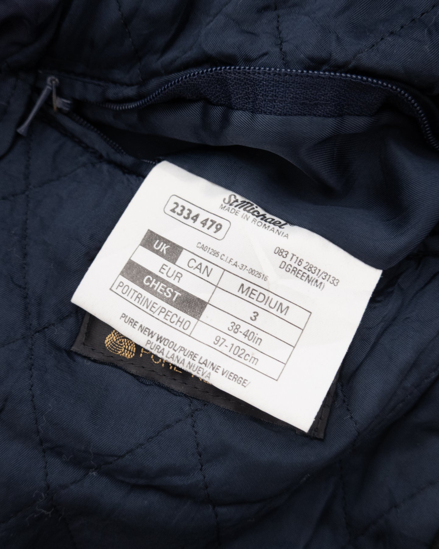 "Marks & Spencer" leather collar wool blouson