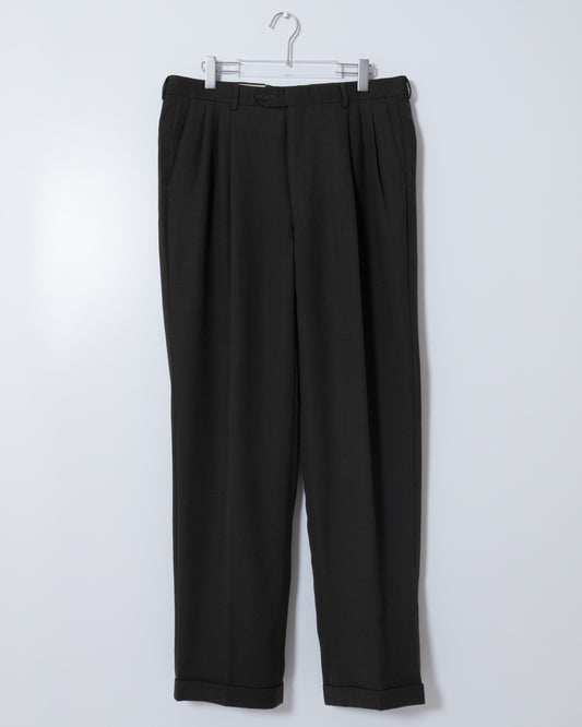 "MONSIEUR GIVENCHY" wool tuck slacks
