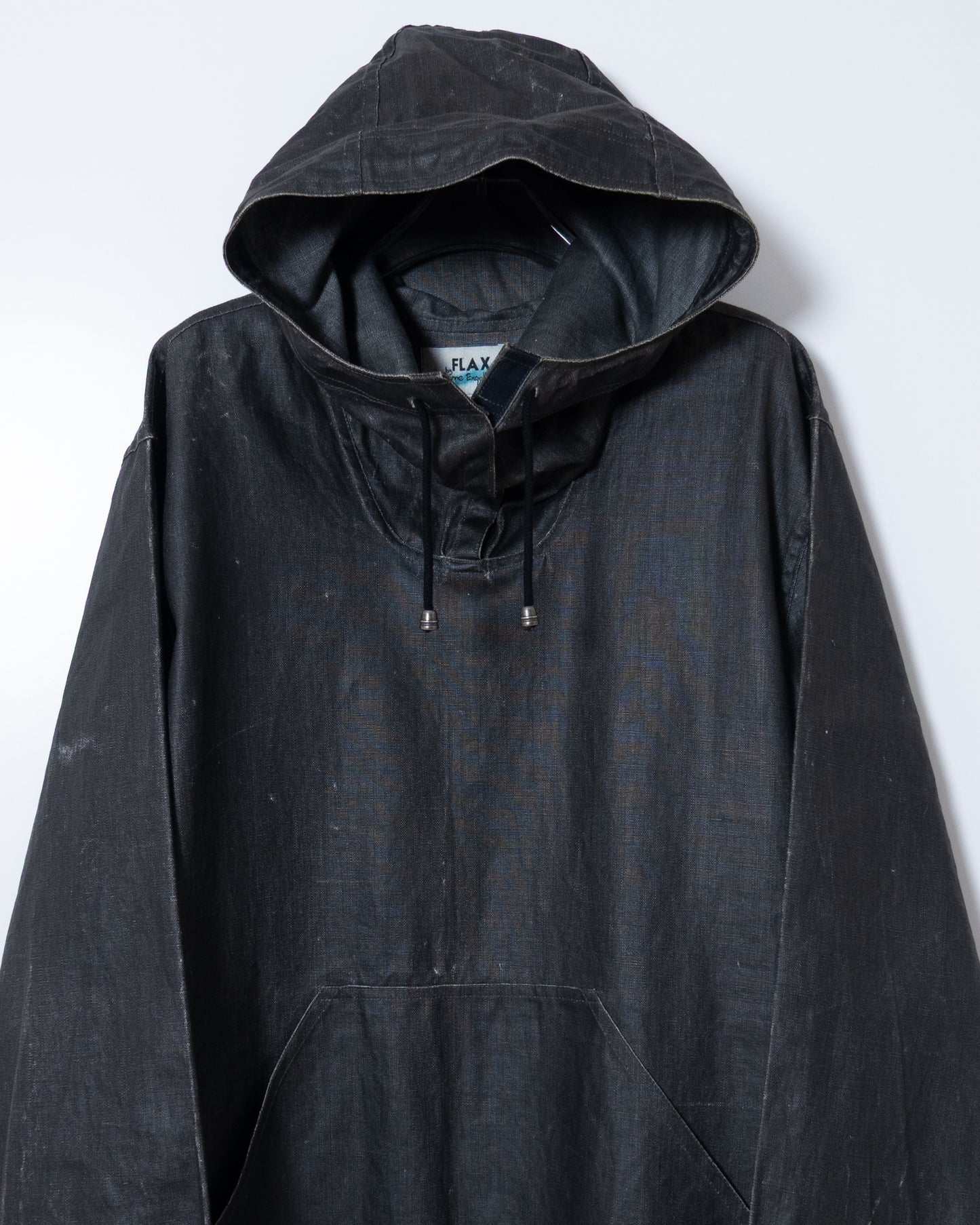 "FLAX" coating linen anorak parka