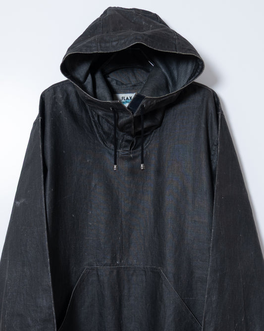 "FLAX" coating linen anorak parka
