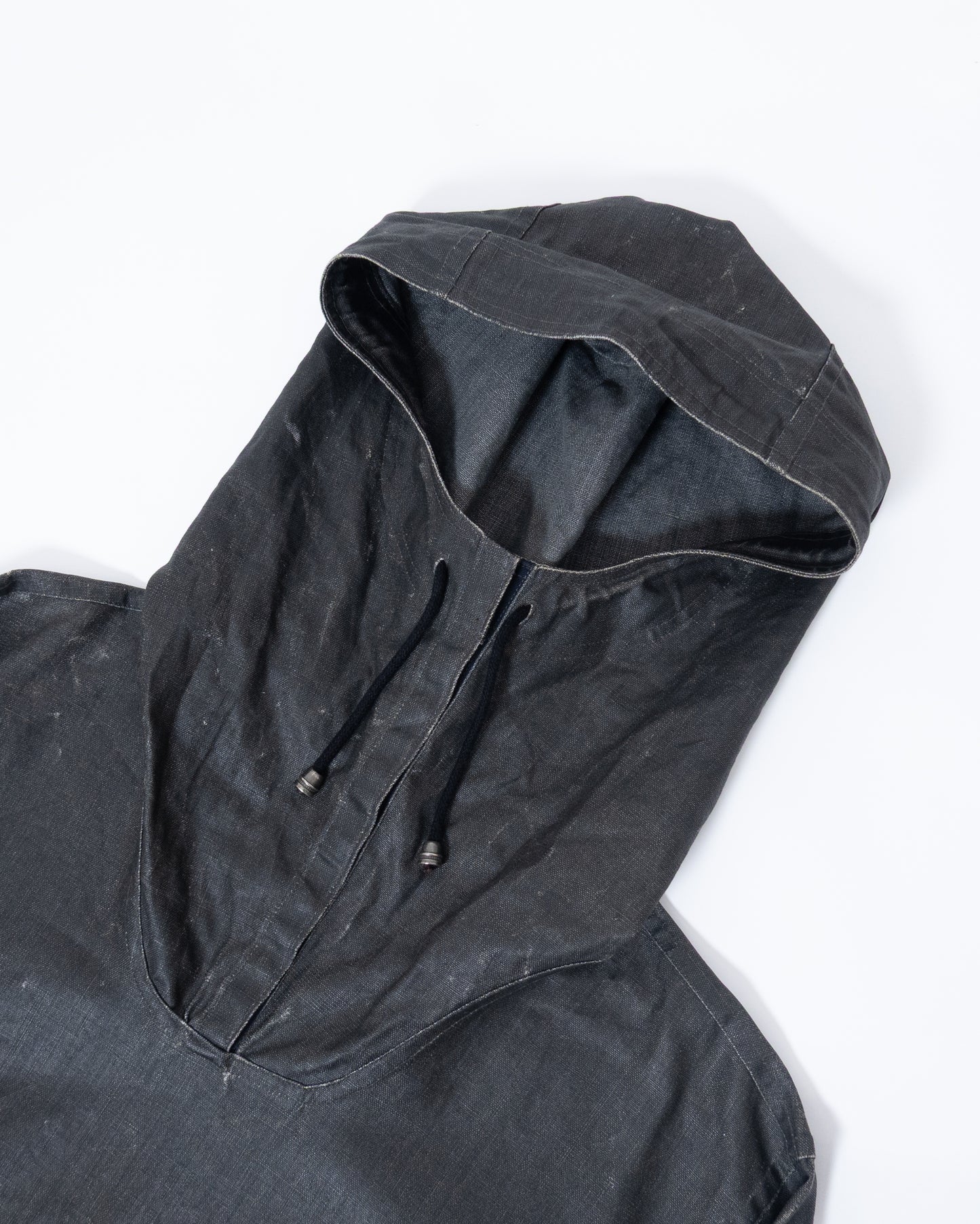 "FLAX" coating linen anorak parka
