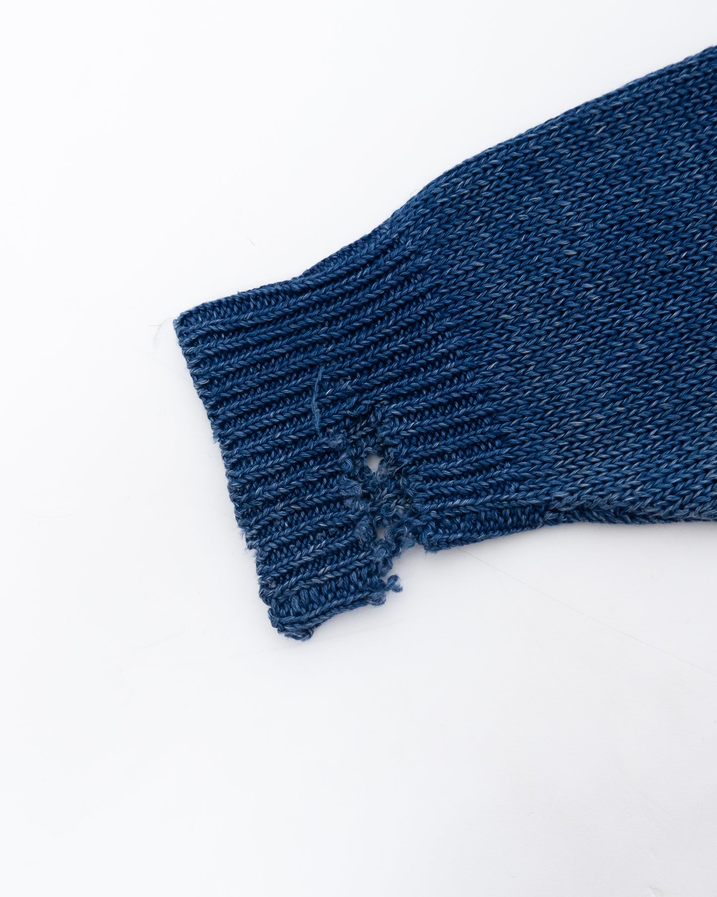 "Y's for men" indigo heavy linen knit cardigan