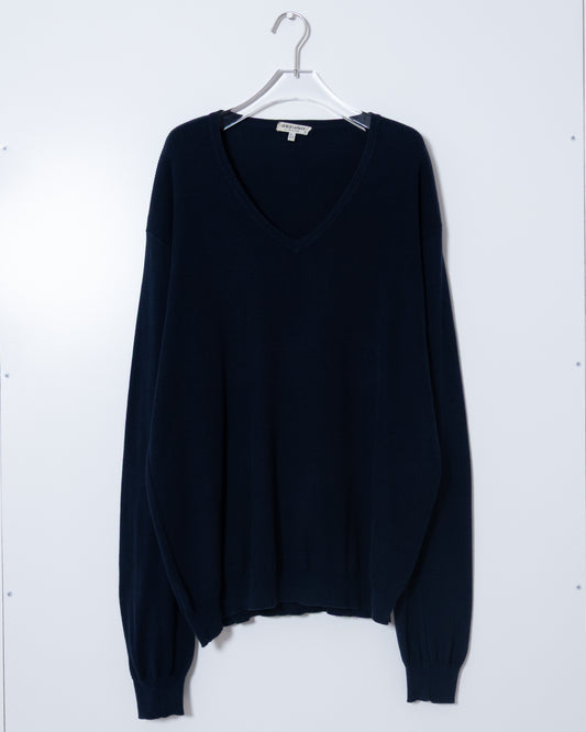"GIORGIO ARMANI" switching v-neck cotton knit sweater