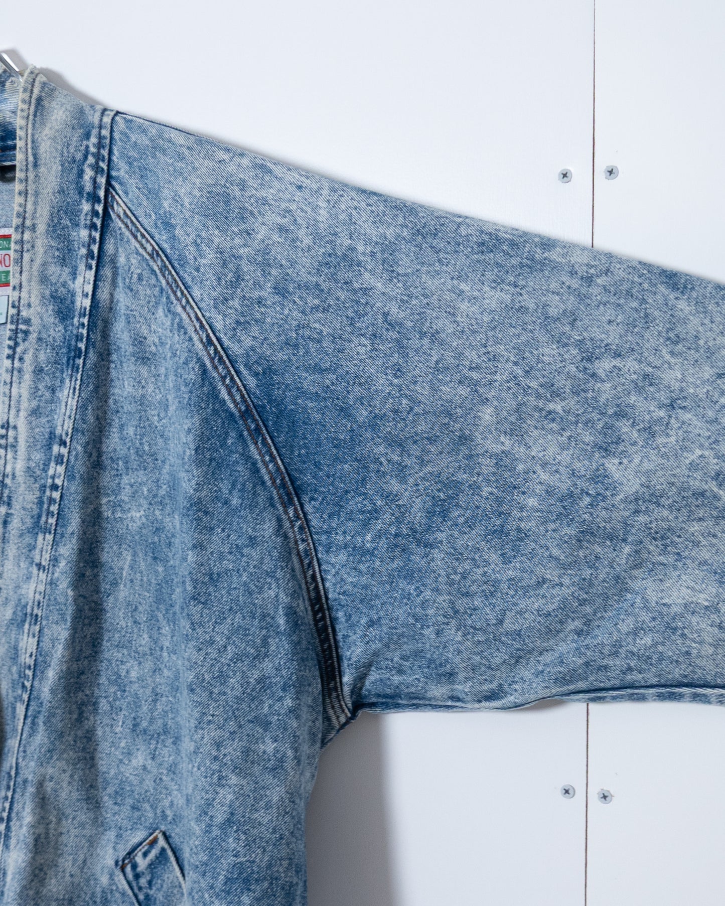 chemical wash denim haori jacket