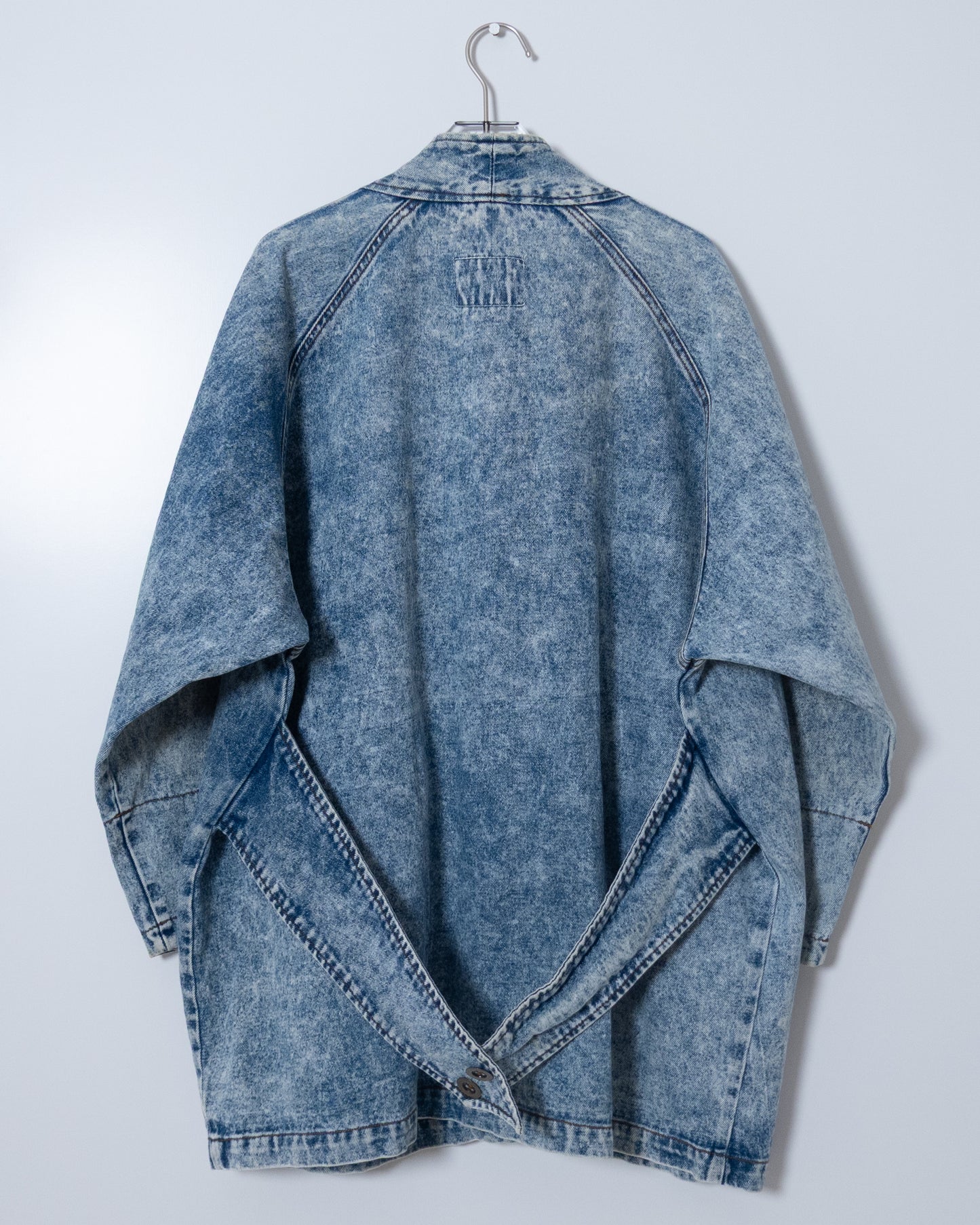 chemical wash denim haori jacket