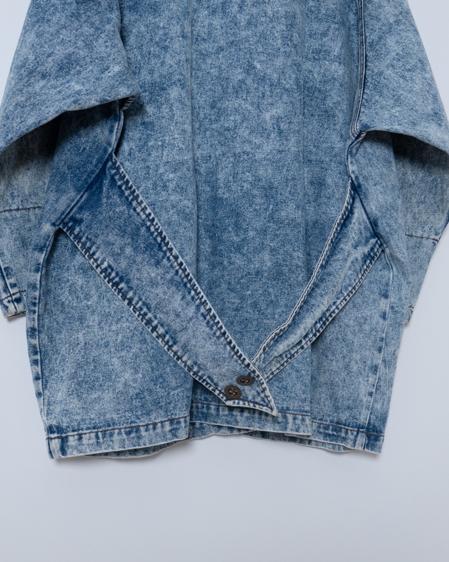 chemical wash denim haori jacket