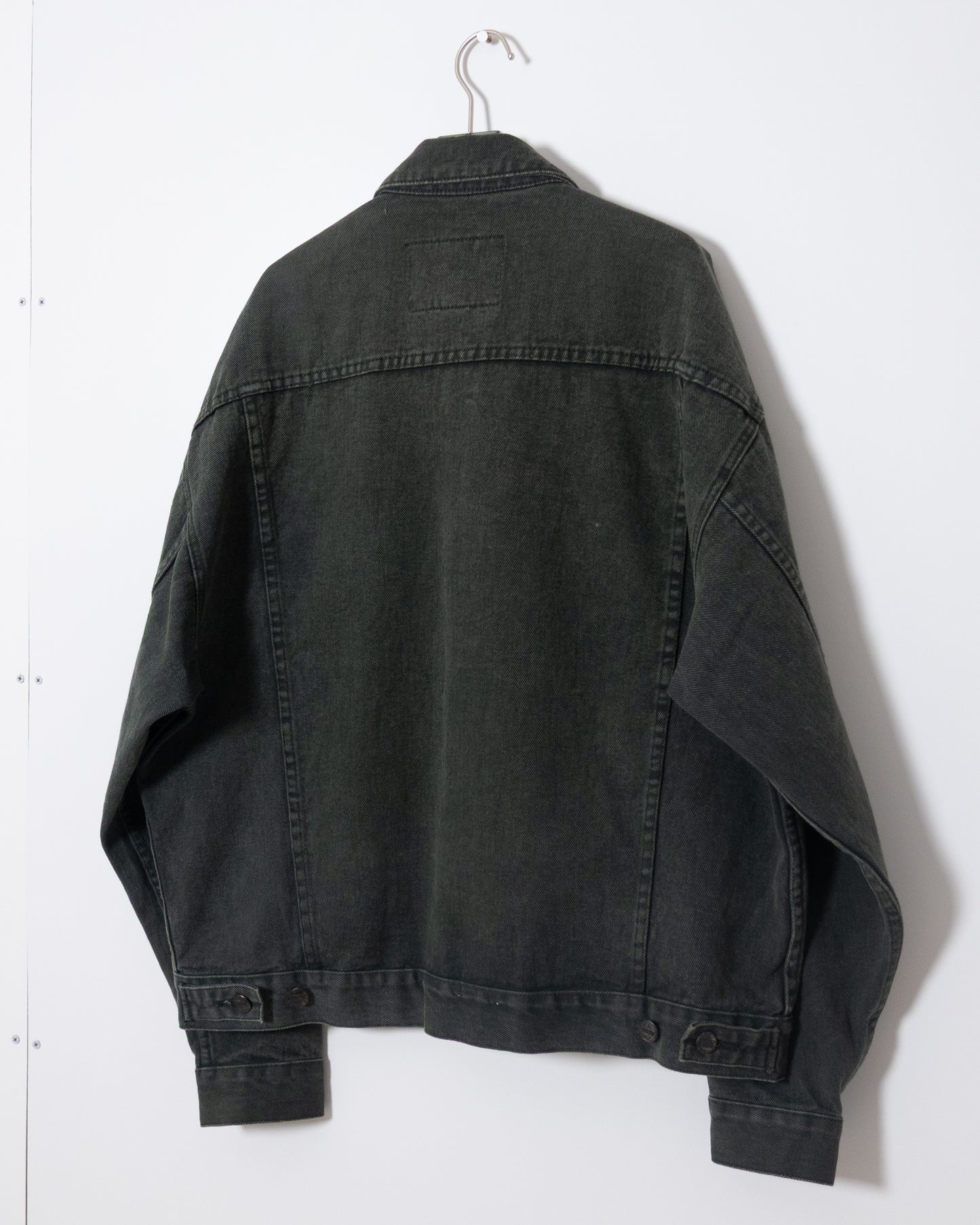 “STRUCTURE” green denim tracker jacket