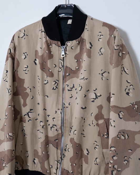 chocolate chip camouflage padding bomber jacket
