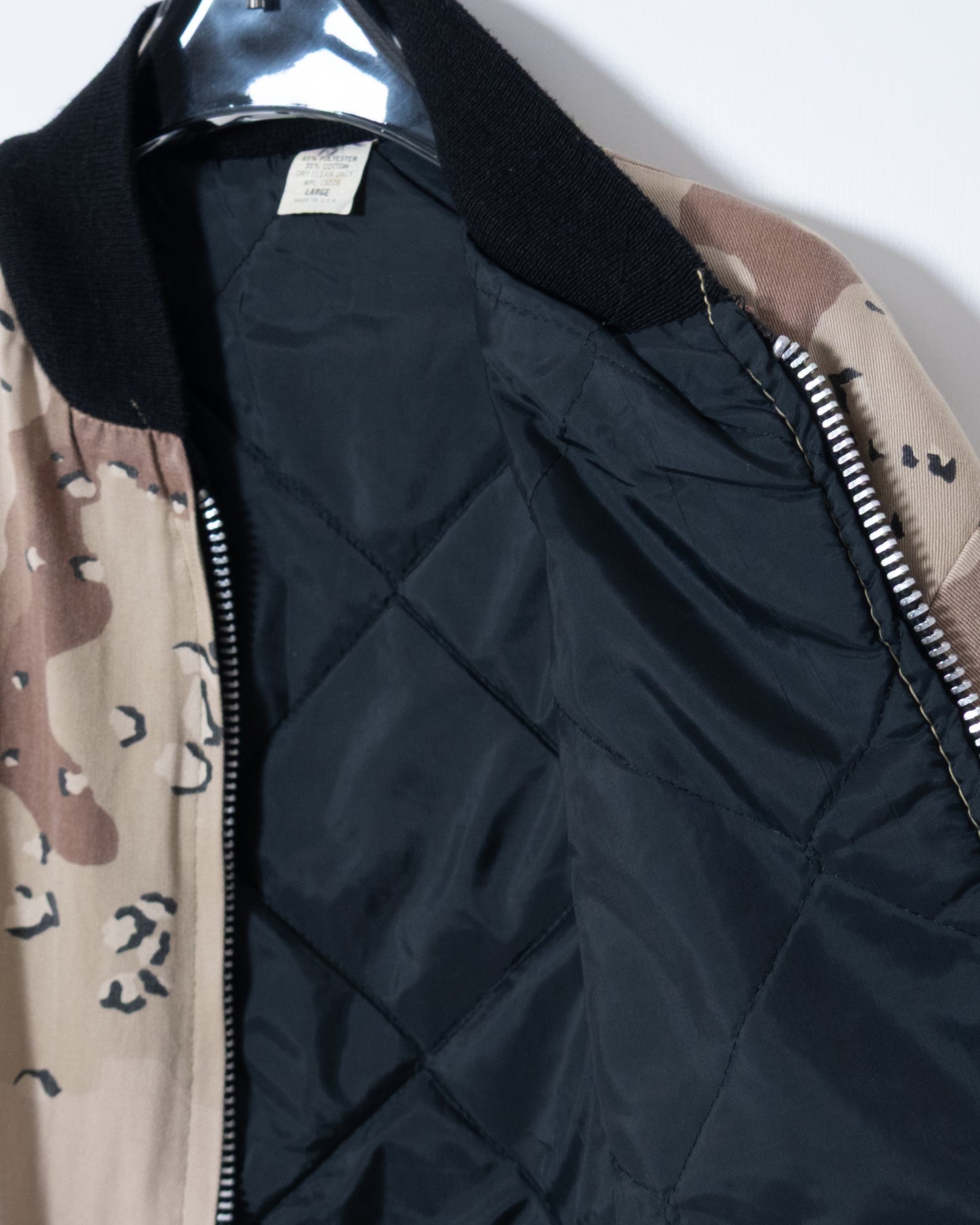 chocolate chip camouflage padding bomber jacket