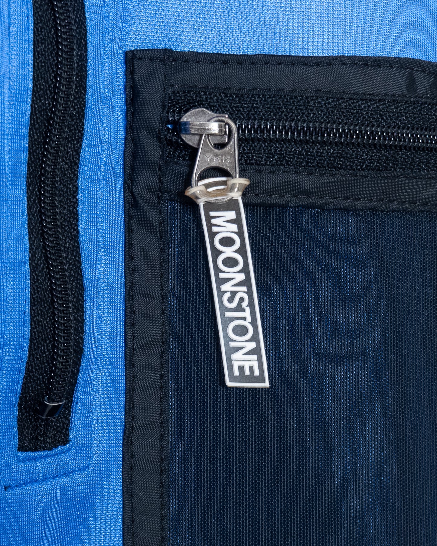 "MOON STONE" half-zip nylon pullover jacket