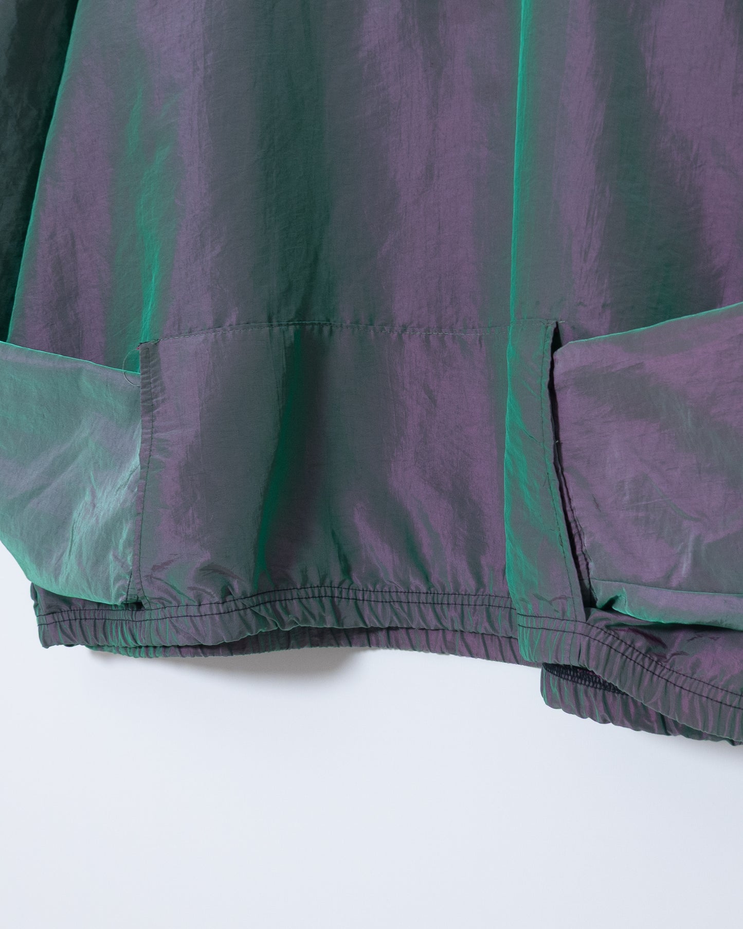 iridescent nylon half-zip pullover