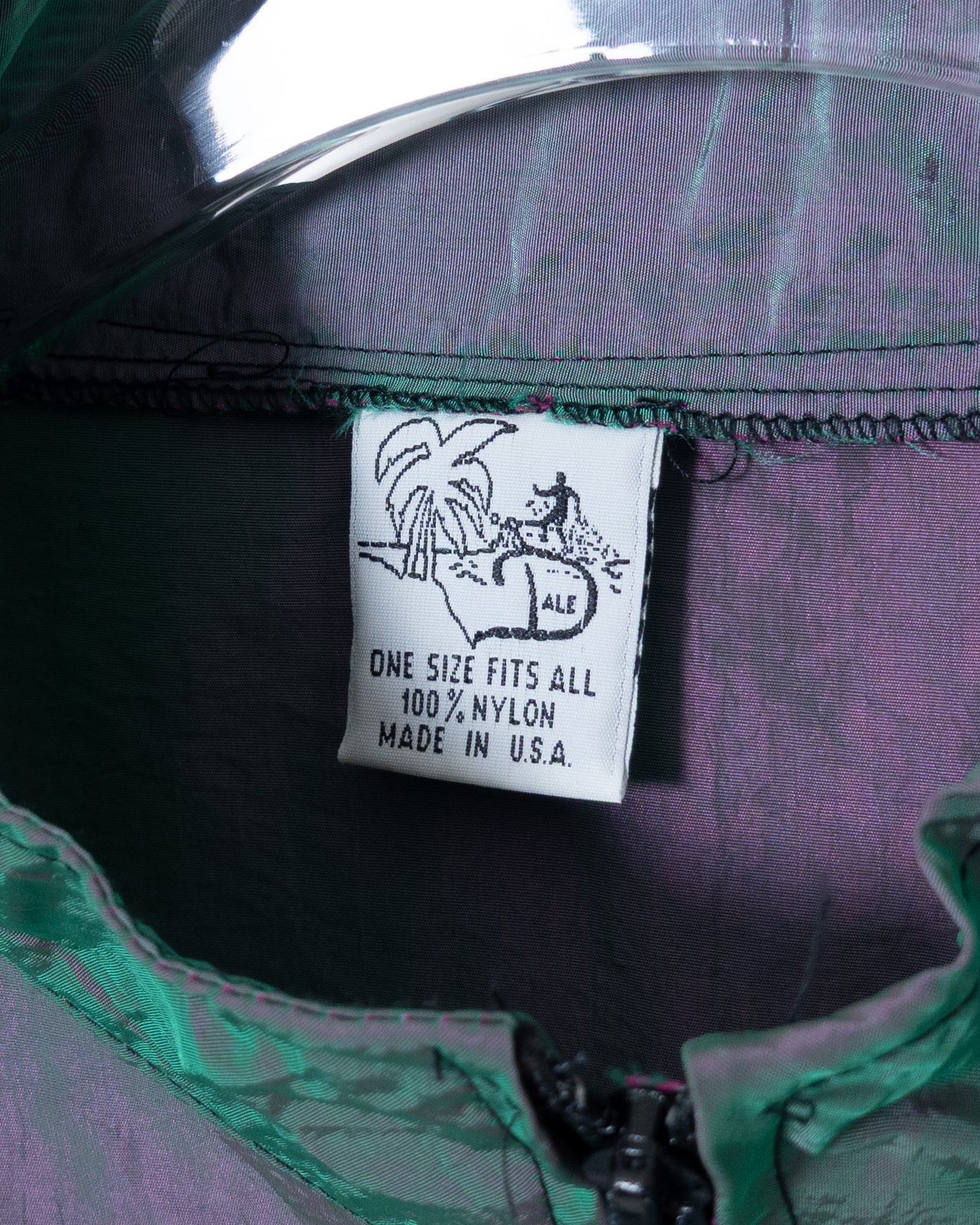 iridescent nylon half-zip pullover