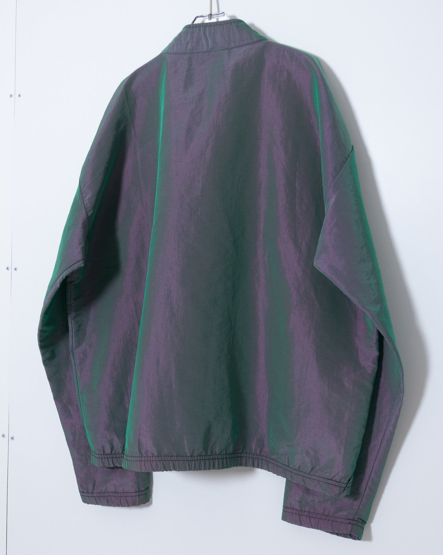 iridescent nylon half-zip pullover
