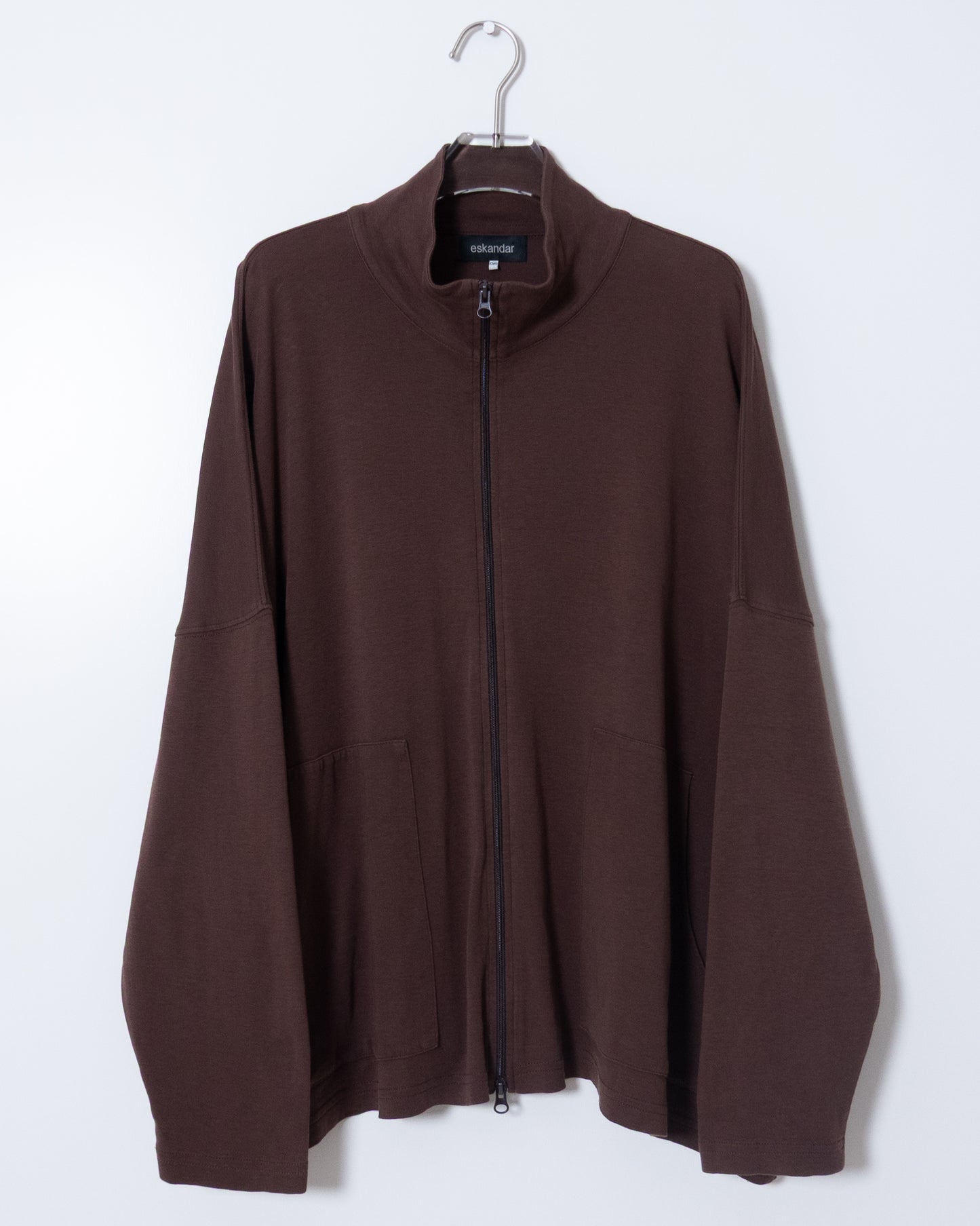 "Eskandar" wide silhouette pima cotton zip up jacket