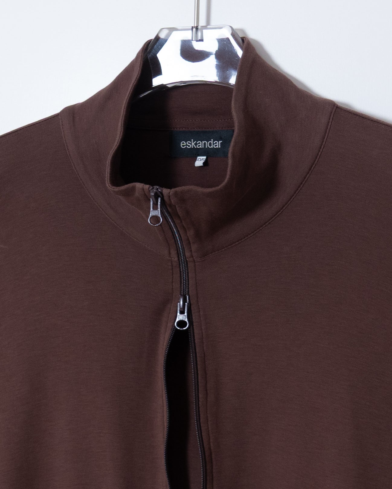 "Eskandar" wide silhouette pima cotton zip up jacket