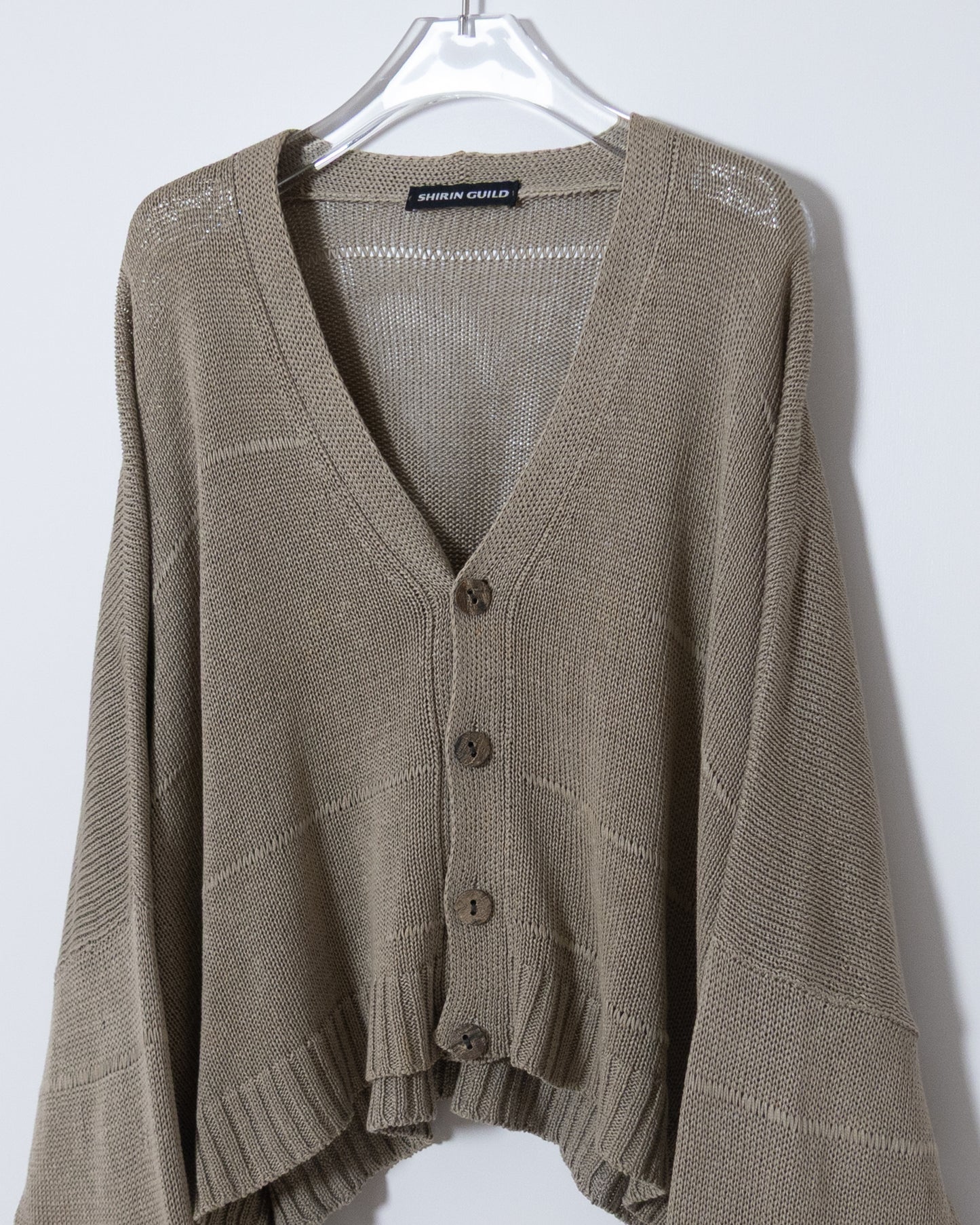 "SHIRIN GUILD" extra wide silhouette cotton knit cardigan