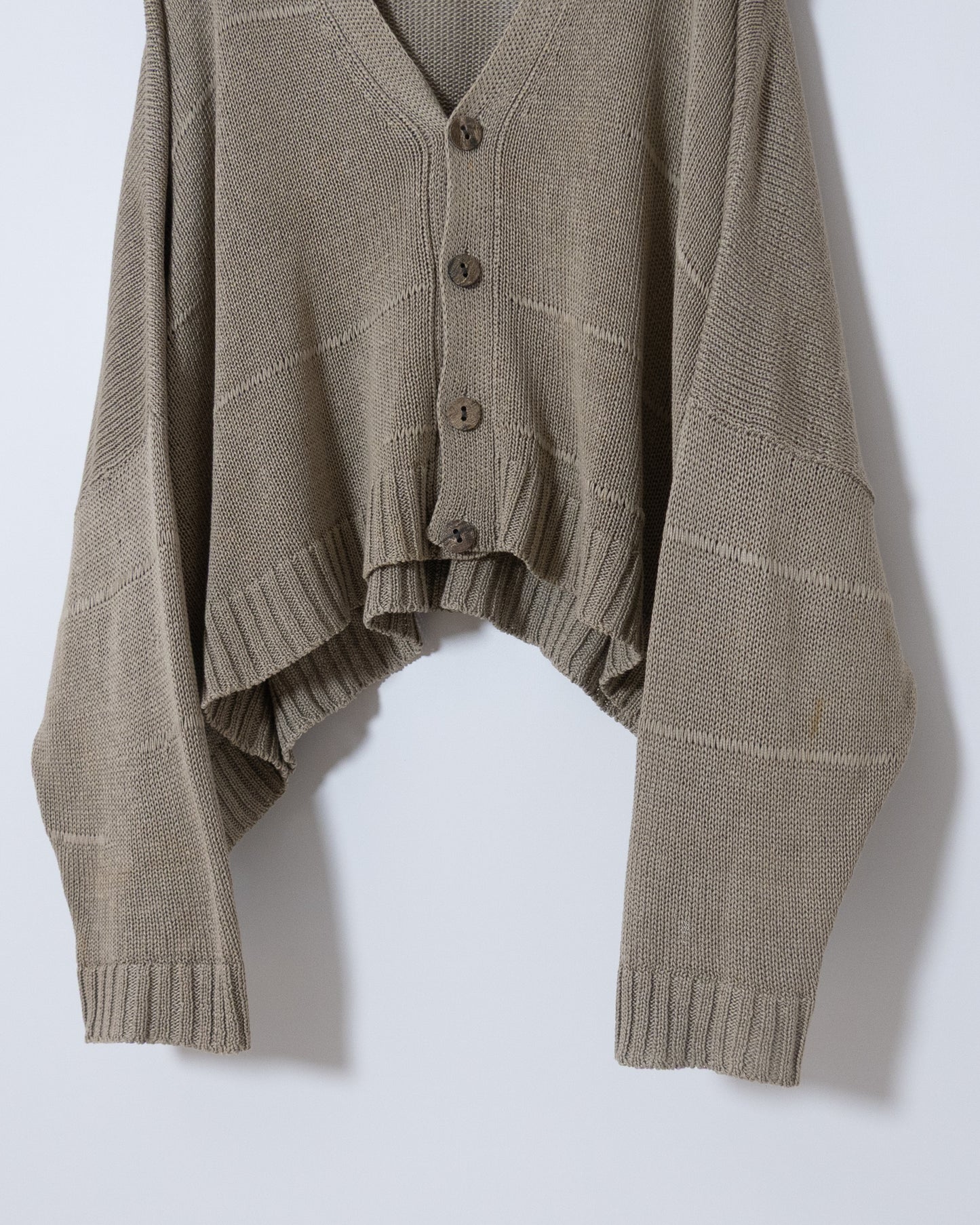 "SHIRIN GUILD" extra wide silhouette cotton knit cardigan