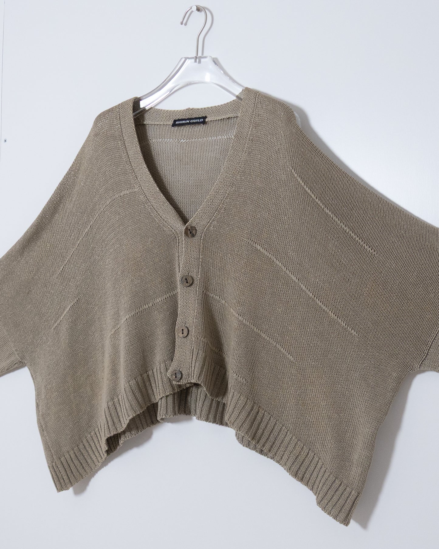 "SHIRIN GUILD" extra wide silhouette cotton knit cardigan