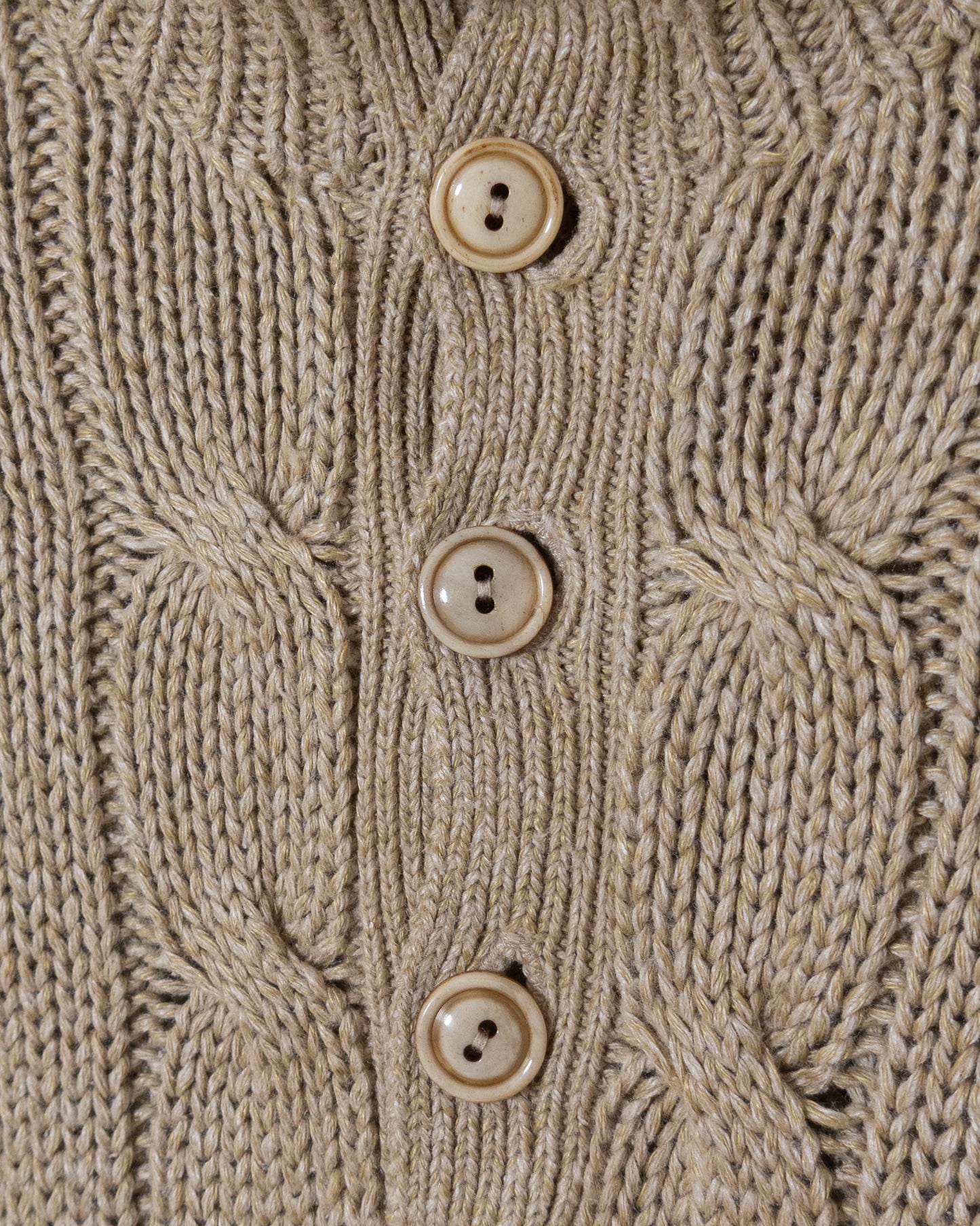 "Polo by Ralph Lauren" line × silk high neck aran knit sweater
