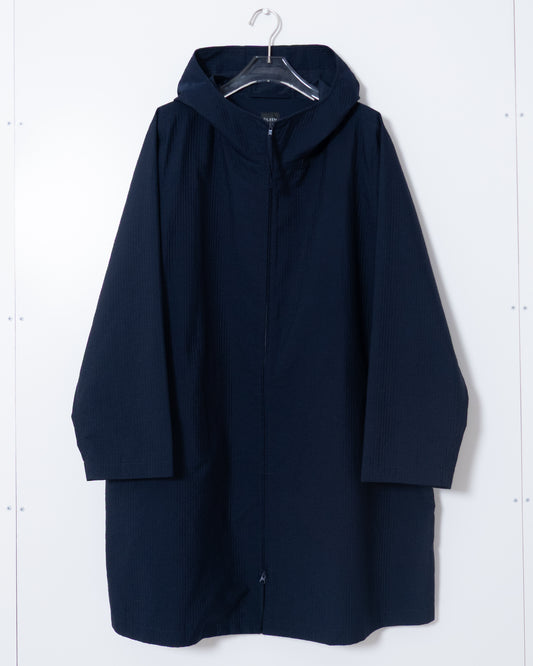 seersucker zip hooded coat