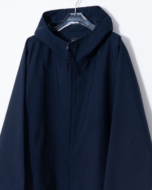 seersucker zip hooded coat