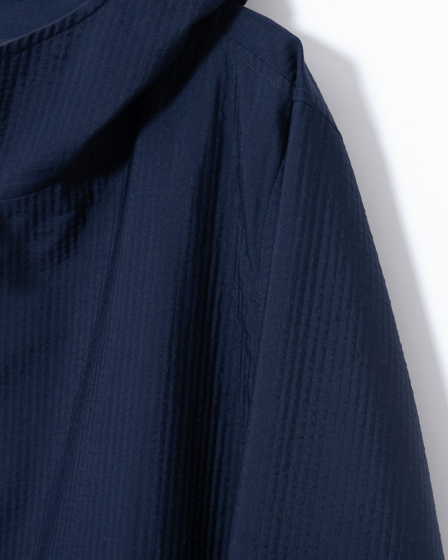 seersucker zip hooded coat
