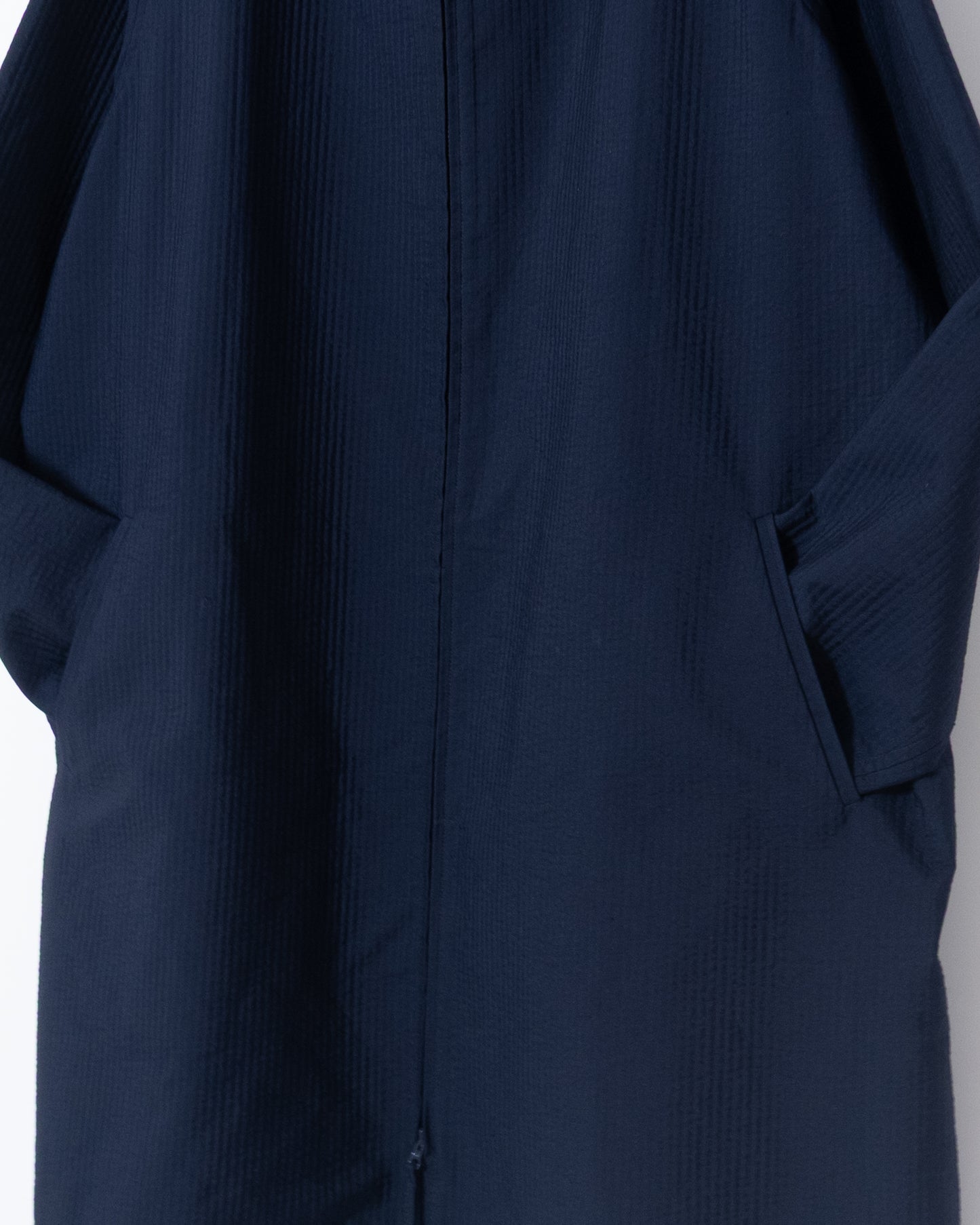 seersucker zip hooded coat