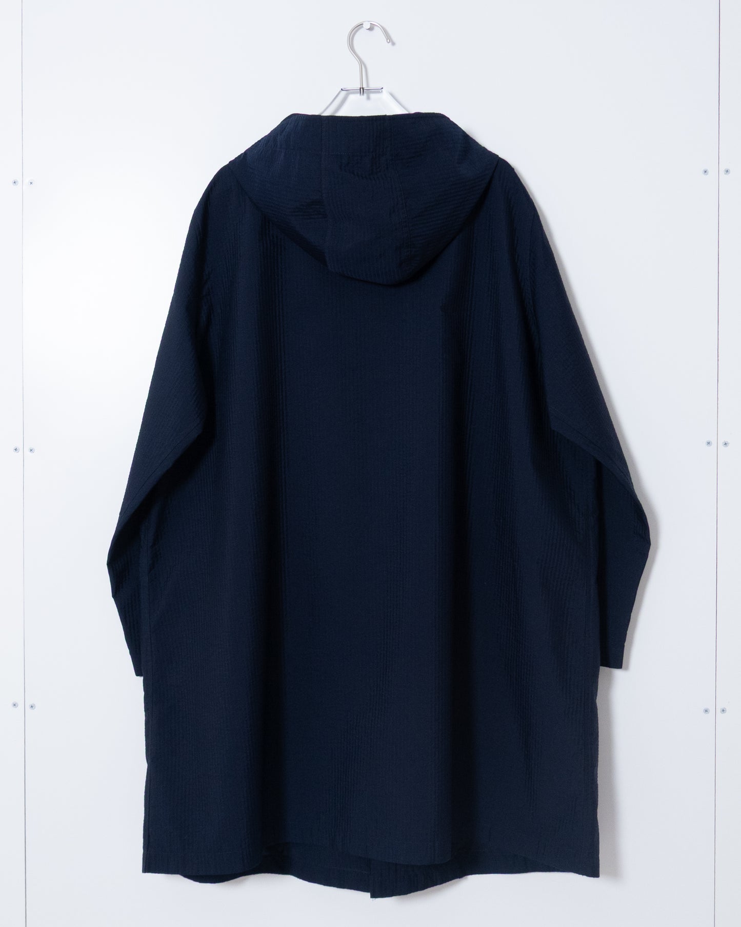 seersucker zip hooded coat