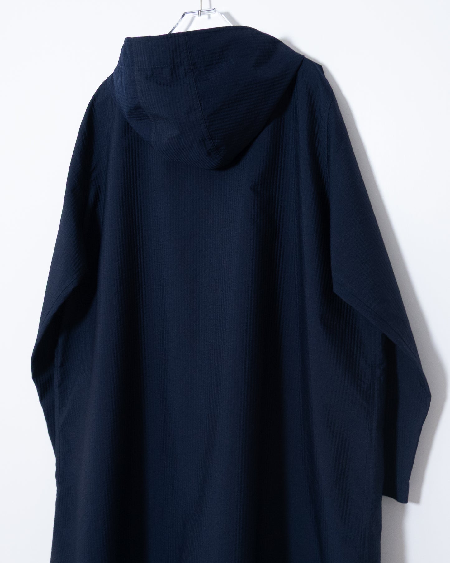 seersucker zip hooded coat