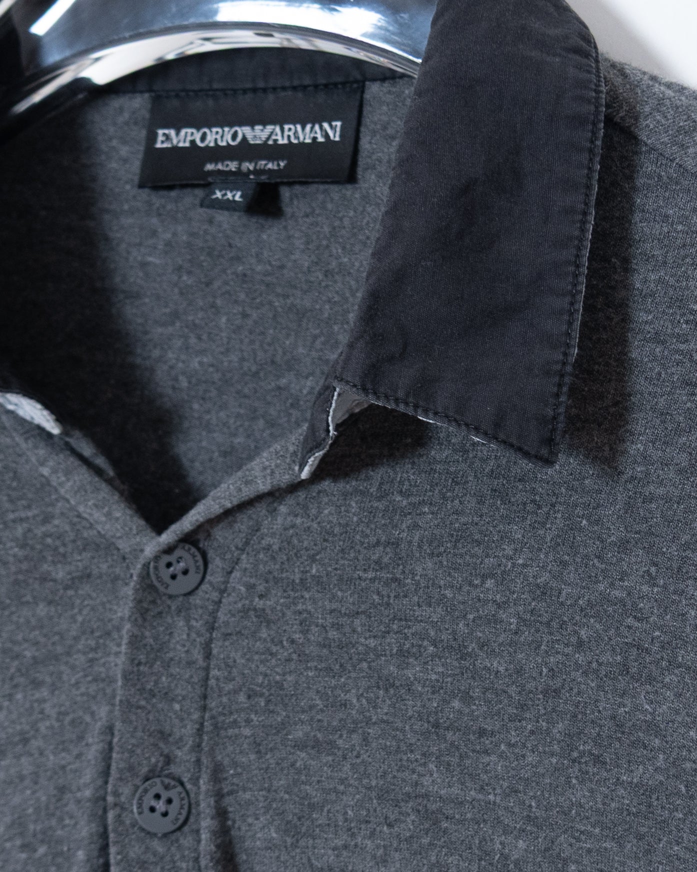 "EMPORIO ARMANI" cut and sew fabric L/S polo shirt