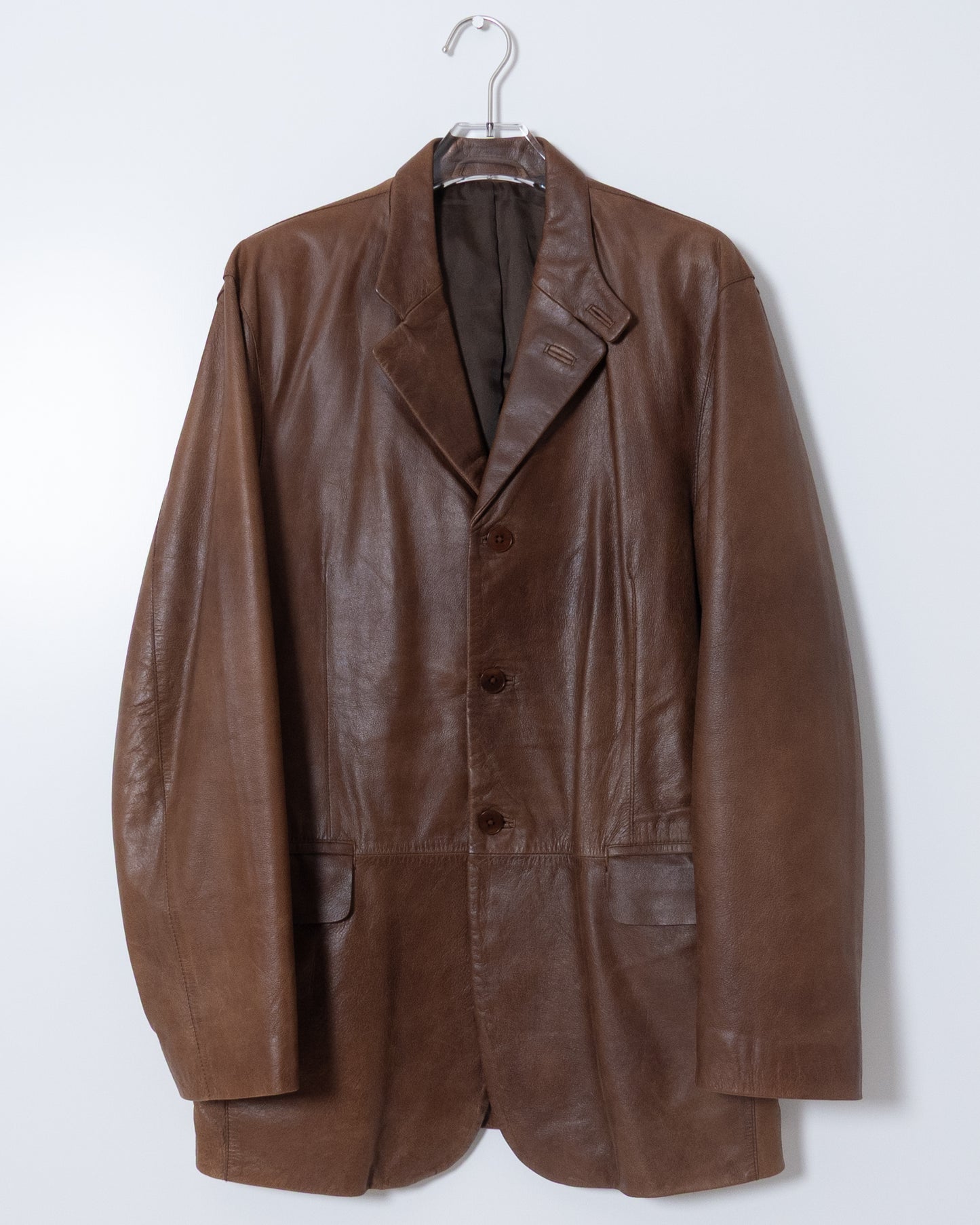 “DKNY” leather tailored jacket