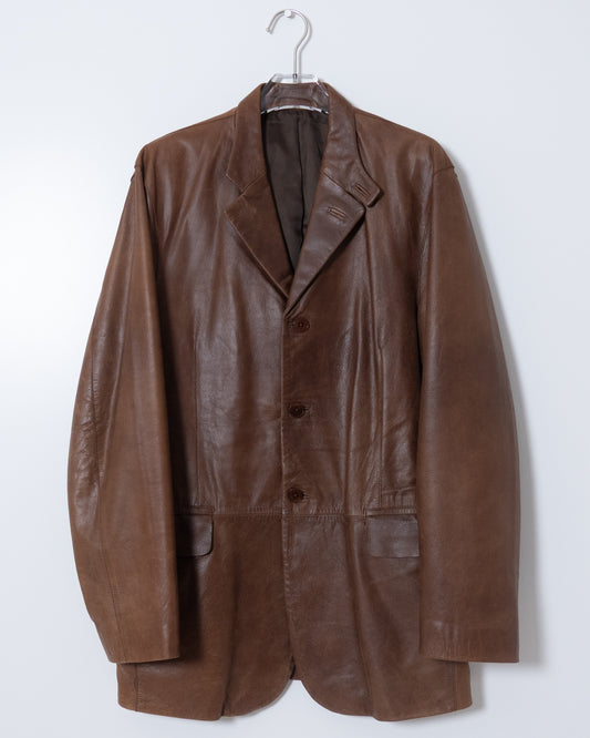 “DKNY” leather tailored jacket