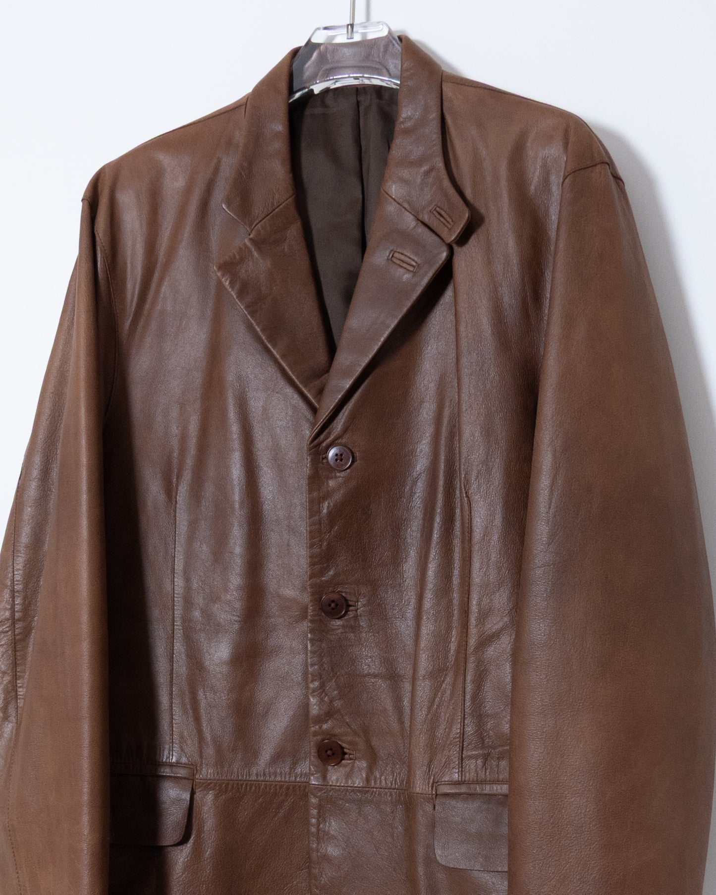 “DKNY” leather tailored jacket