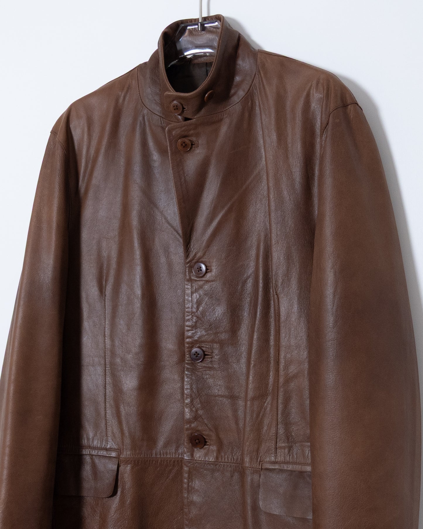 “DKNY” leather tailored jacket