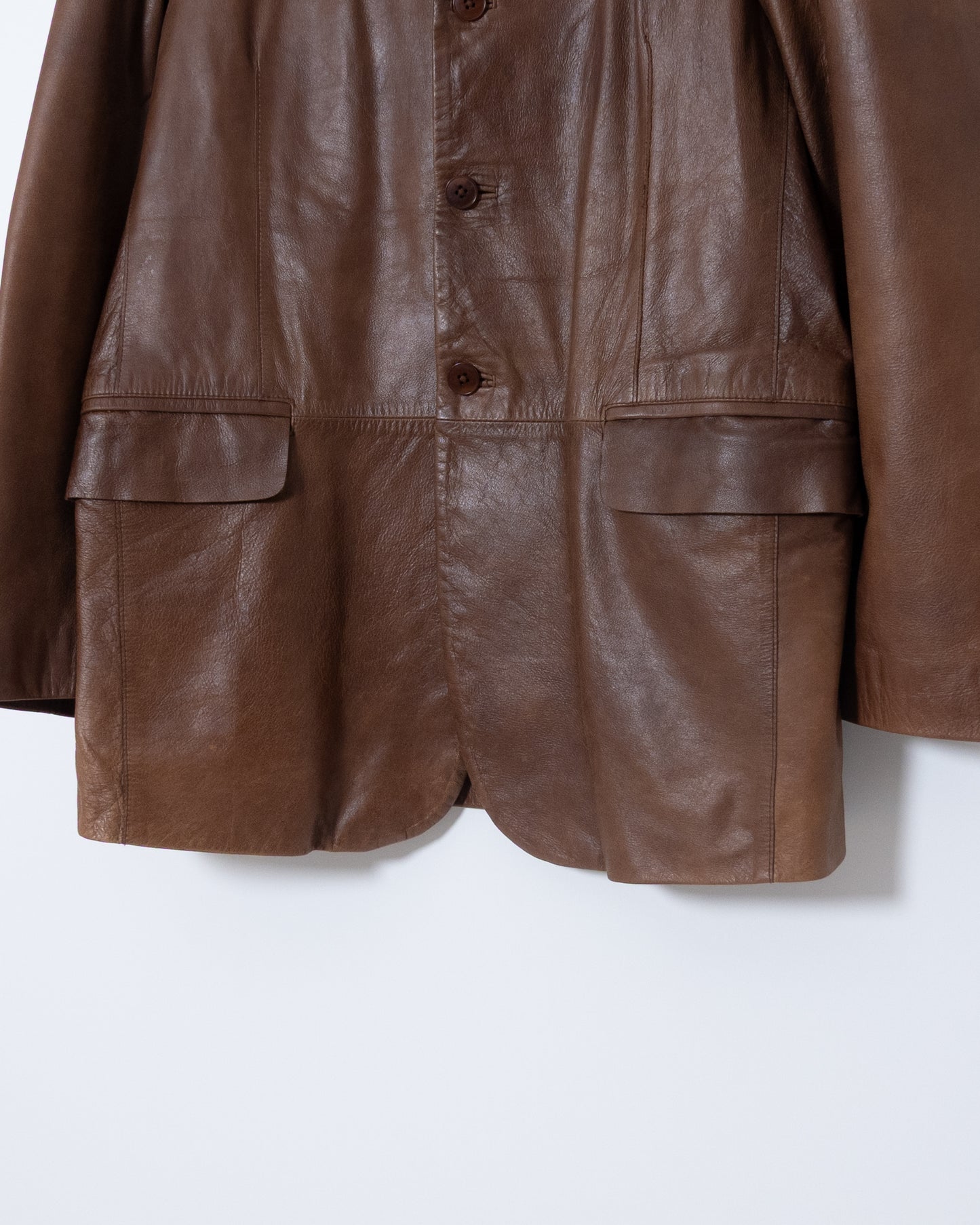 “DKNY” leather tailored jacket