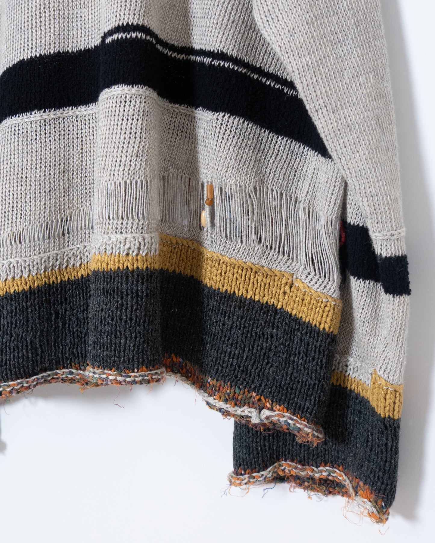 "MATSUDA NICOLE TOKYO" african beadwork knit polo
