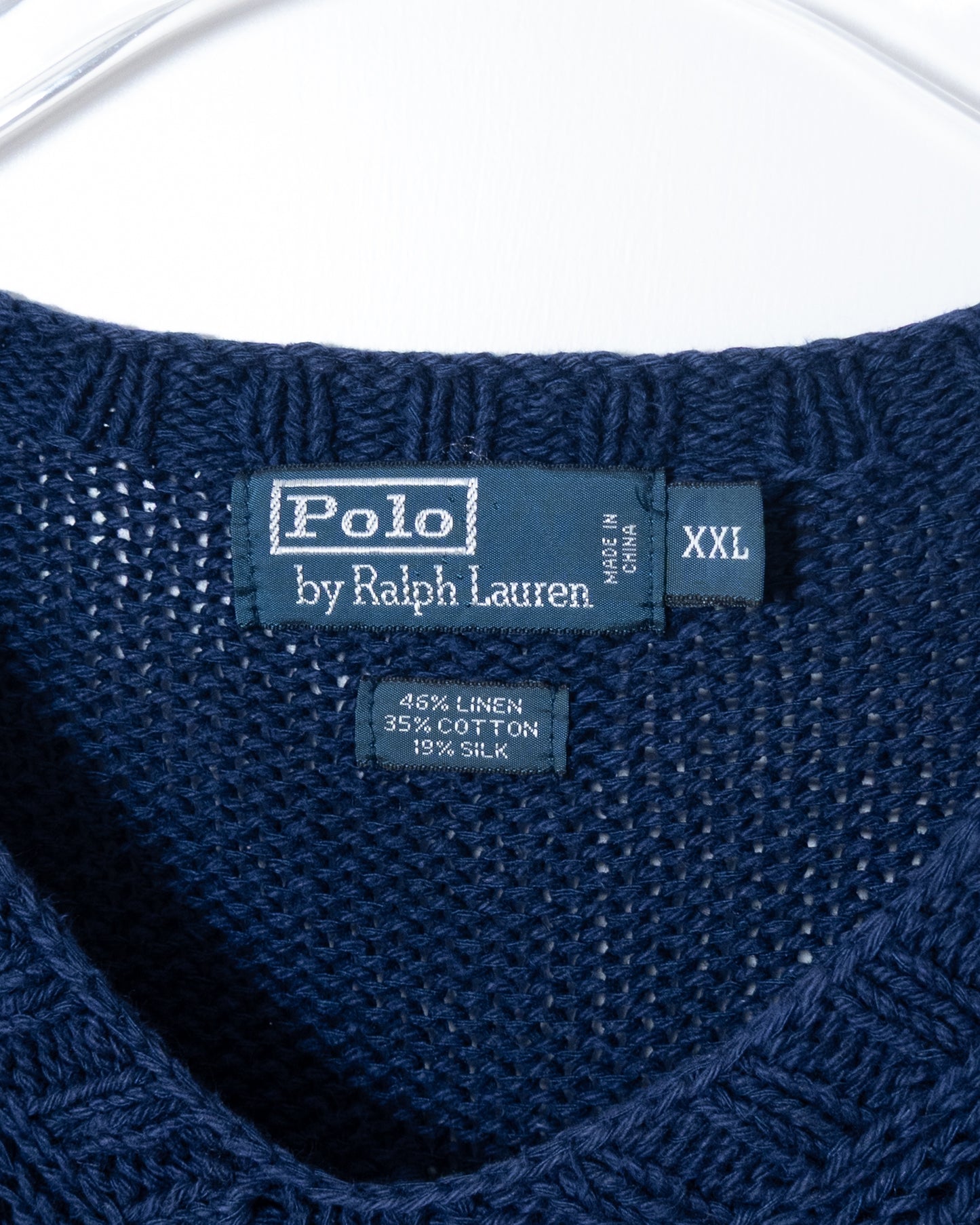 "Polo by Ralph Lauren" v-neck linen silk knit sweater