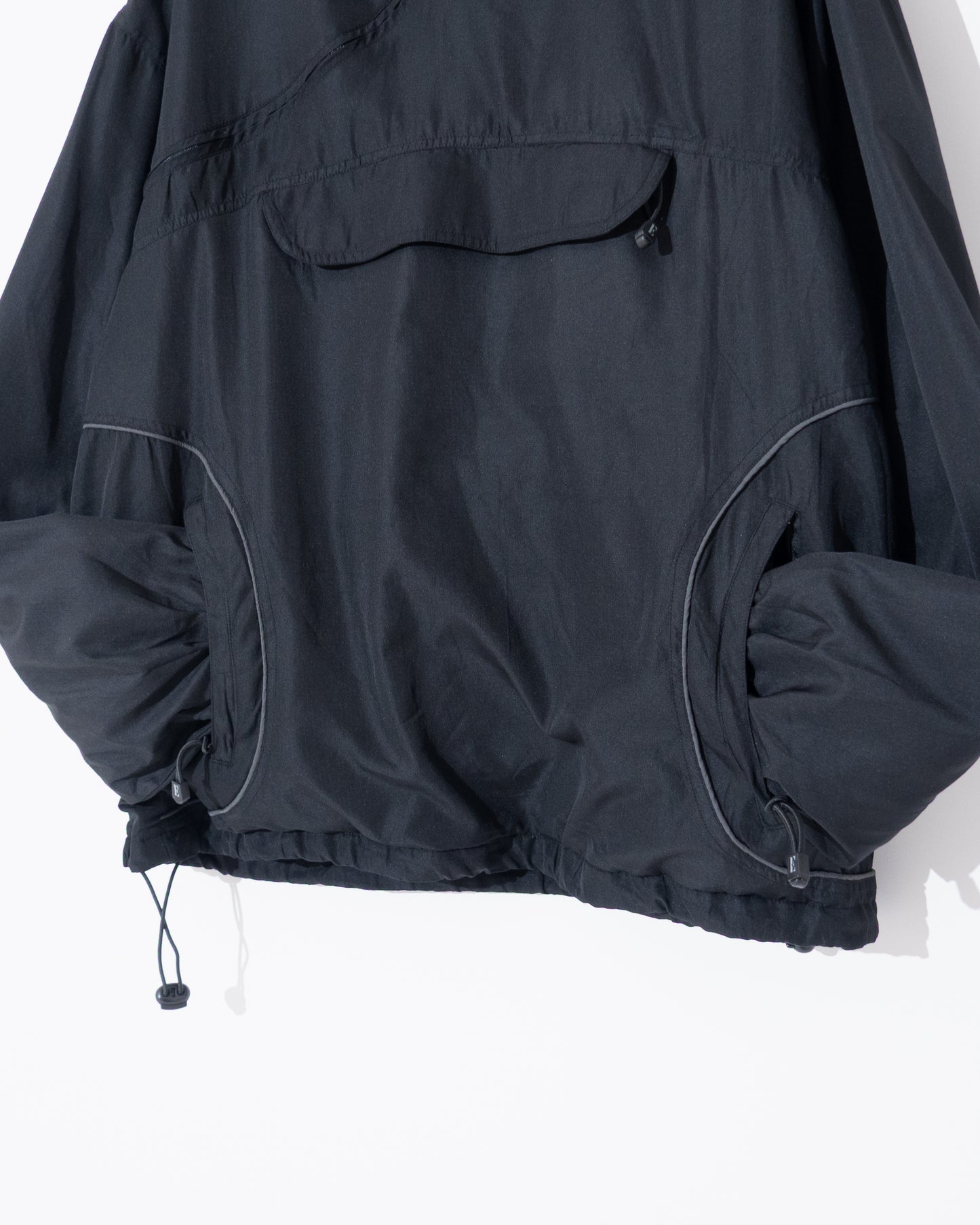 Diagonal zip anorak hoodie