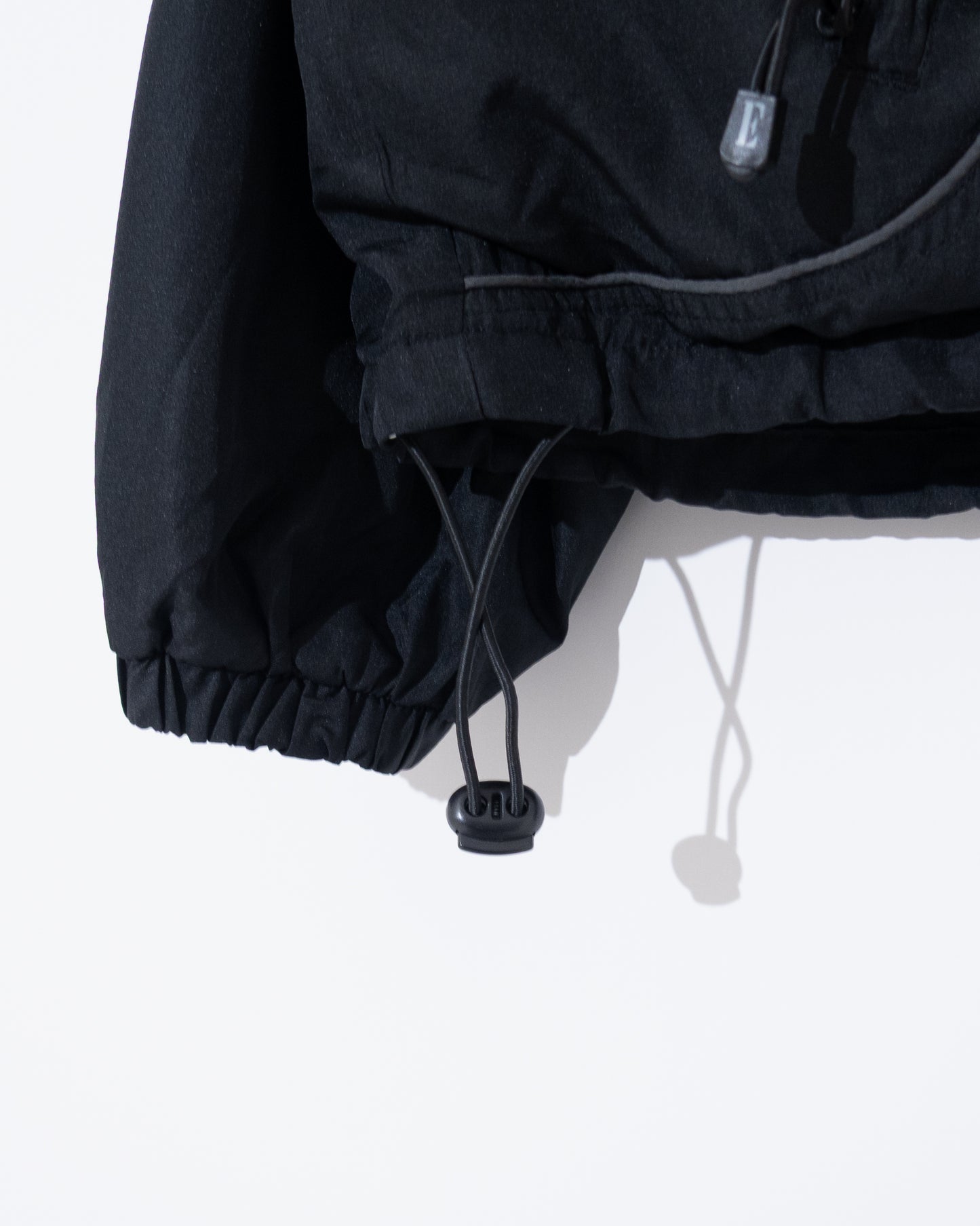 Diagonal zip anorak hoodie