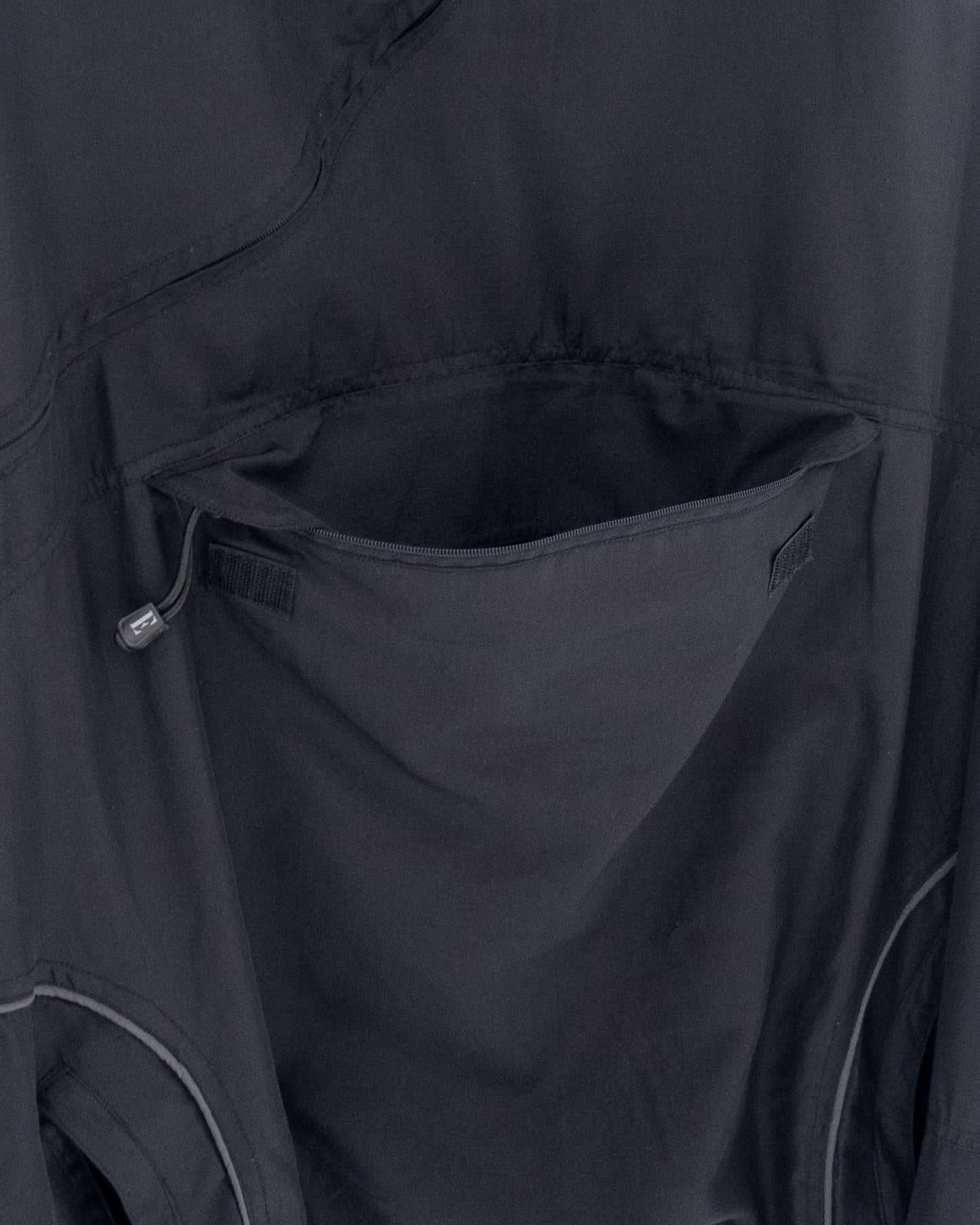 Diagonal zip anorak hoodie